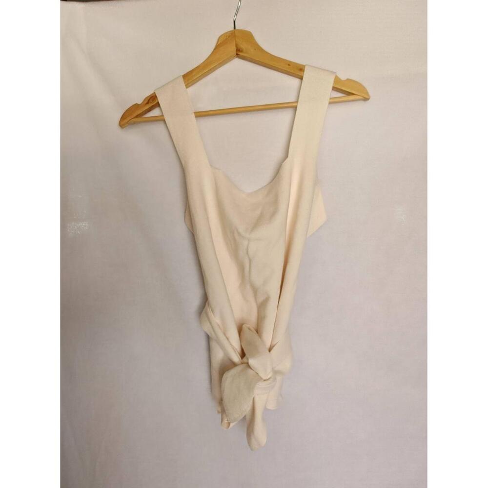 Anthropologie Harlow Knit Tank Cream Off‎ White Large L Tie Detail - Picture 4 of 10